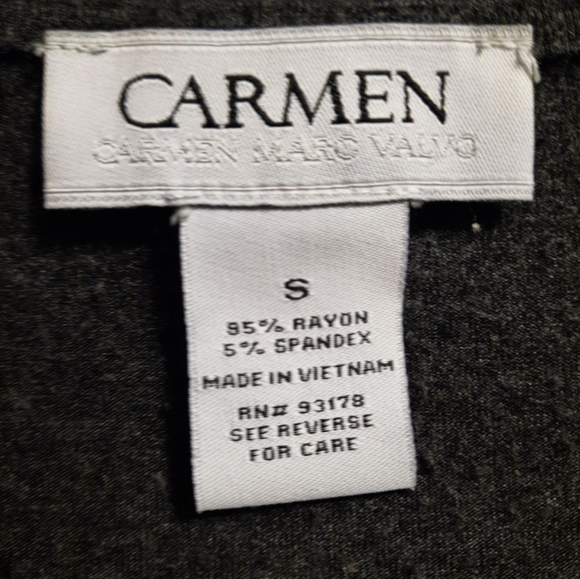 Carmen Carmen Marc Valvo Dark Gray Blouse Size Small - Picture 4 of 5